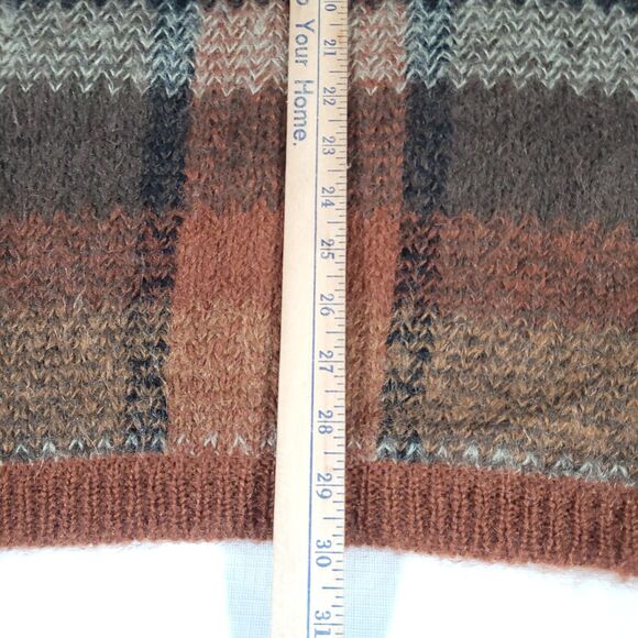 Fuzzy Wool Mohair Knit Cardigan Sweater Paul Harris M Burnt Orange Cobain Grunge - Picture 11 of 16